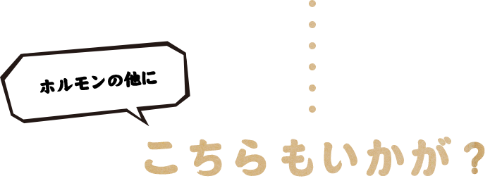 ホルモンの他にこちらもいかが？ 